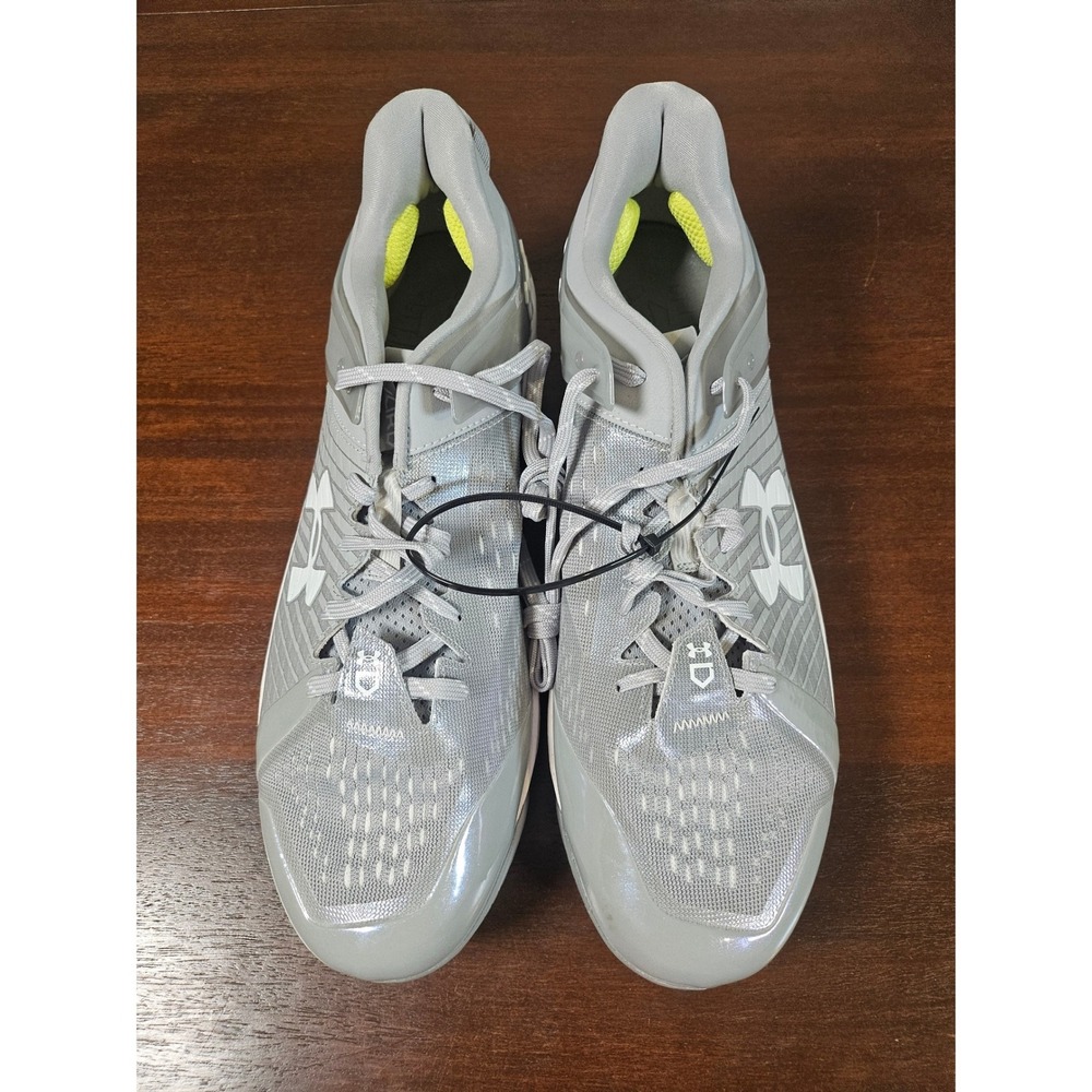 Under Armour Yard Low ST Baseball Cleats Mens 14 Grey Metal Spikes 3025592-101